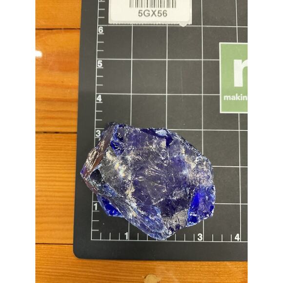 Cobalt Translucent Art Glass Cullet Glowing Manganese Slag Glass #5GX56 - Picture 7 of 7